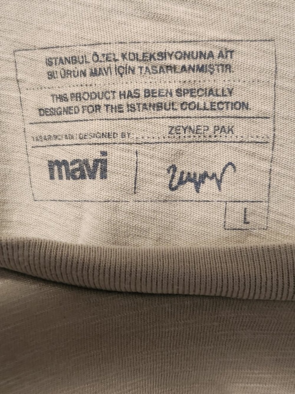 Mavi Jeans Istanbul Printed Grey Cotton T-Shirt Size L View 3